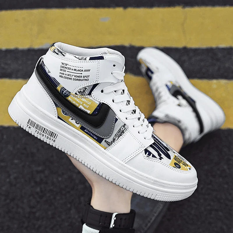 High-quality warm and wear-resistant absorbent leather wearable rubber men's skateboard shoes, White
High-quality warm and wear-resistant absorbent leather wearable rubber men's skateboard shoes, White