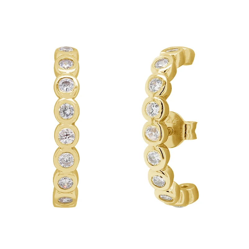 Forewe 18K gold plated bezel stud earrings with cubic zircon 925 sterling silver earrings jewelry bezel suspender earrings
Forewe 18K gold plated bezel stud earrings with cubic zircon 925 sterling silver earrings jewelry bezel suspender earrings