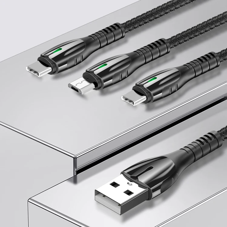 Zinc Alloy Plating 5A Fast Charger Cable Line Micro Type C 8Pin 3 In 1 Usb Charging Cable For Iphone
Zinc Alloy Plating 5A Fast Charger Cable Line Micro Type C 8Pin 3 In 1 Usb Charging Cable For Iphone