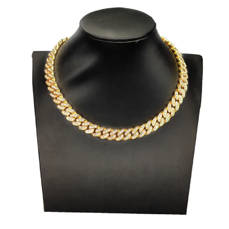 New 13mm Zircon Cuban Necklace Men's Hip Hop Necklace Three Diamonds Single Row Full Diamond Flat Style Cuban Chain, Silver, gold
New 13mm Zircon Cuban Necklace Men's Hip Hop Necklace Three Diamonds Single Row Full Diamond Flat Style Cuban Chain, Silver, gold