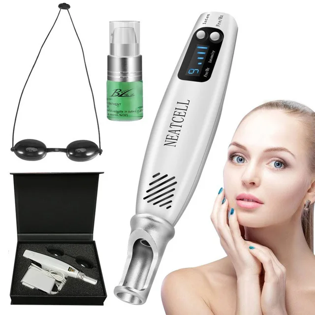 

Picosecond Laser Pen Spot Remover Machine Red Blue Light Therapy Tattoo Scar Mole Freckle Removal With Repair Cream Skin Care US