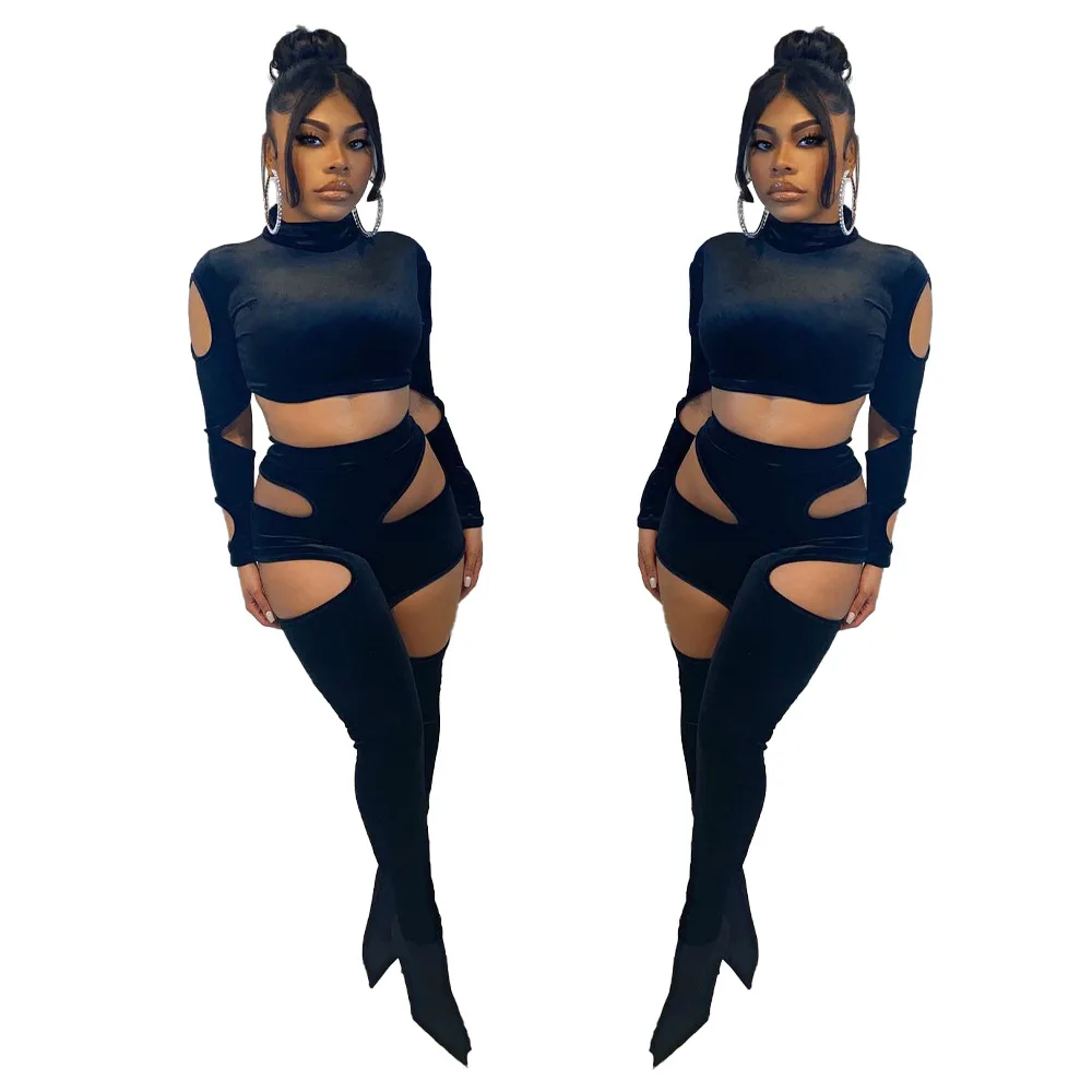 N2636 Women Clothes Two Piece Set Ladies Casual Solid Color Hollow Out Turtleneck Long Sleeve Pants Crop Top Woman Suit Clothes
N2636 Women Clothes Two Piece Set Ladies Casual Solid Color Hollow Out Turtleneck Long Sleeve Pants Crop Top Woman Suit Clothes