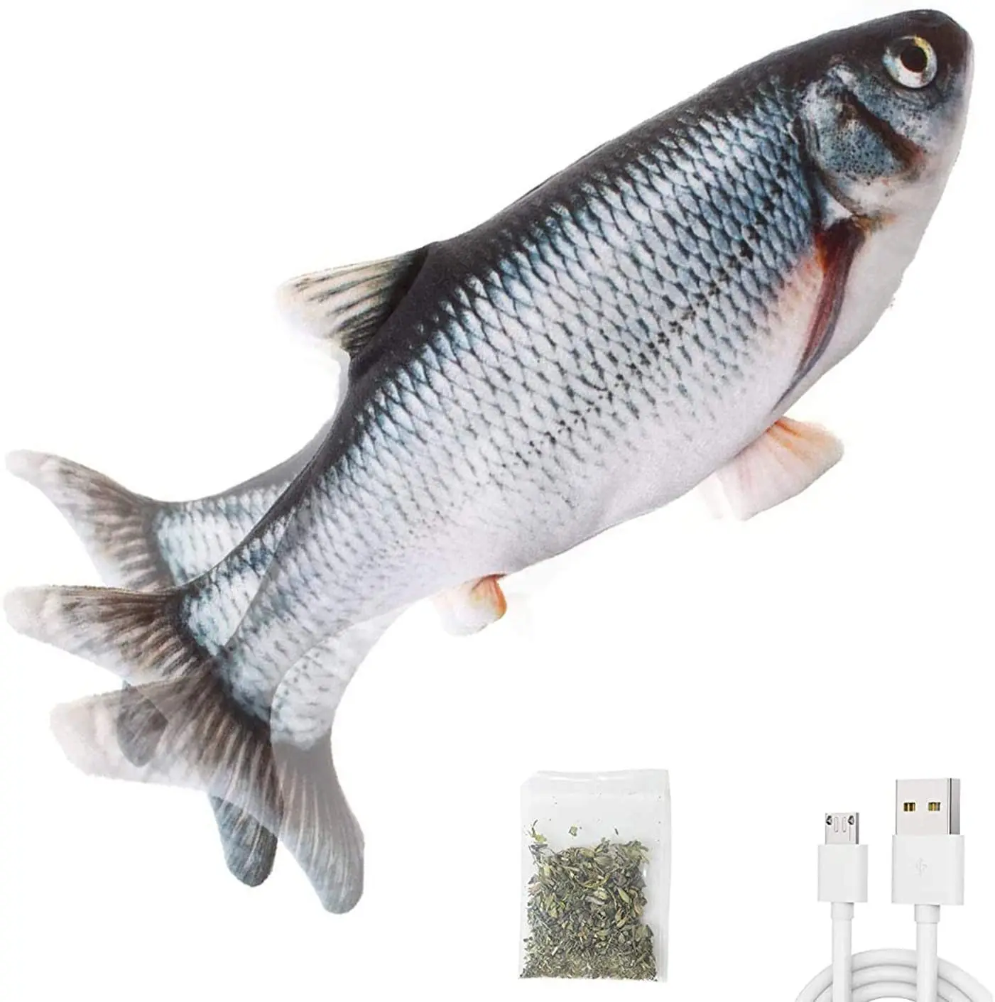 Usb Flippity Fish Toy Electric Floppy Fish Electric Wagging Moving Cat USB Flippity Fish Toy