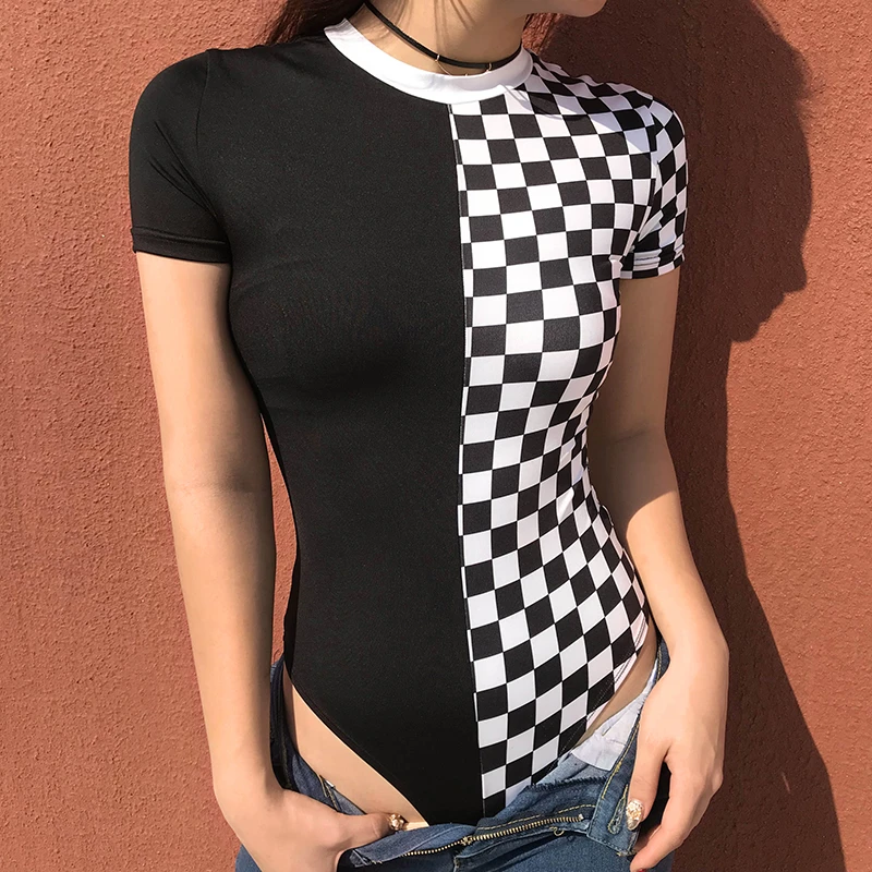 White Black Contrast Short Sleeve Latex Bodycon Jumpsuit Spandex, White,black,blue,pink
White Black Contrast Short Sleeve Latex Bodycon Jumpsuit Spandex, White,black,blue,pink