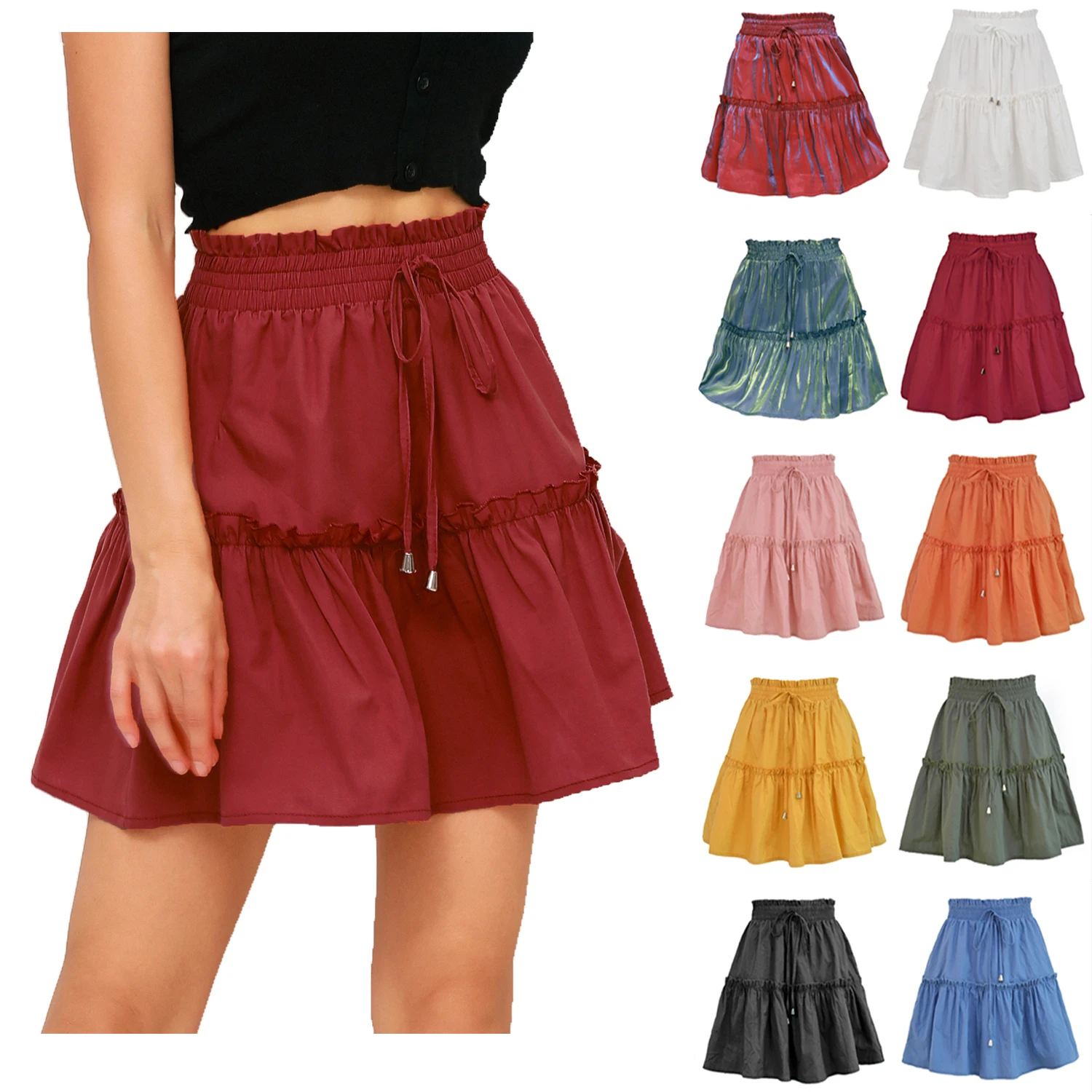 2021 Hot Style Girls' Fashion High Waist Elastic Blank Pleated Skirts, Black, white, gray, etc
2021 Hot Style Girls' Fashion High Waist Elastic Blank Pleated Skirts, Black, white, gray, etc