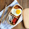 Hot Selling On Amazon Logo Customizable Acceptable Classic Japanese Wood leakproof Bento Lunch Box For Office Use