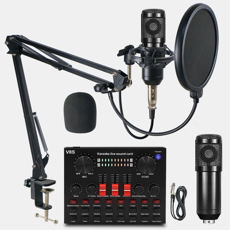 Hot Sale Professional Audio V8s Sound Card Set BM800 Interview Recording Microphone
Hot Sale Professional Audio V8s Sound Card Set BM800 Interview Recording Microphone