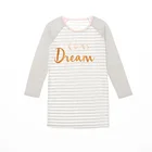 Nightdress Sleepwear Women Women's Striped Nightdress With Print Details Sleepwear Summer NO:1279