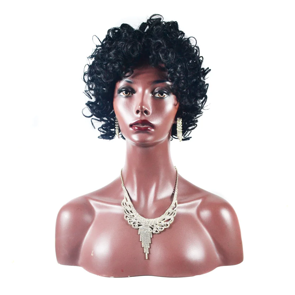 African Curly Afro Wig Head Cover Women's Spring Roll Fluffy Fiber Wig Hair Head Cover Short Wigs Hair
African Curly Afro Wig Head Cover Women's Spring Roll Fluffy Fiber Wig Hair Head Cover Short Wigs Hair
