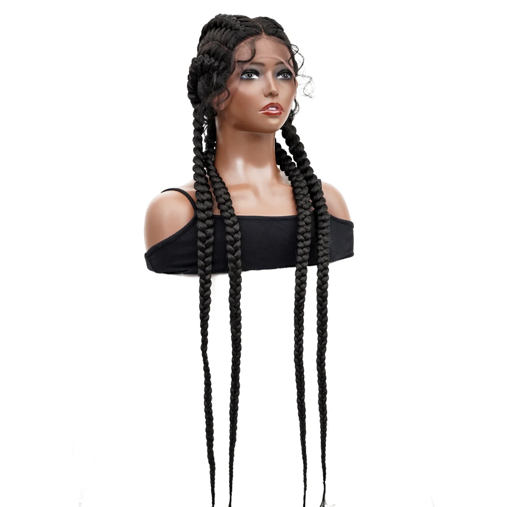 Black Synthetic braided wigs braids With Baby Hair Hand 36 Inch 4 braided wig Cosplay For Black Women
Black Synthetic braided wigs braids With Baby Hair Hand 36 Inch 4 braided wig Cosplay For Black Women
