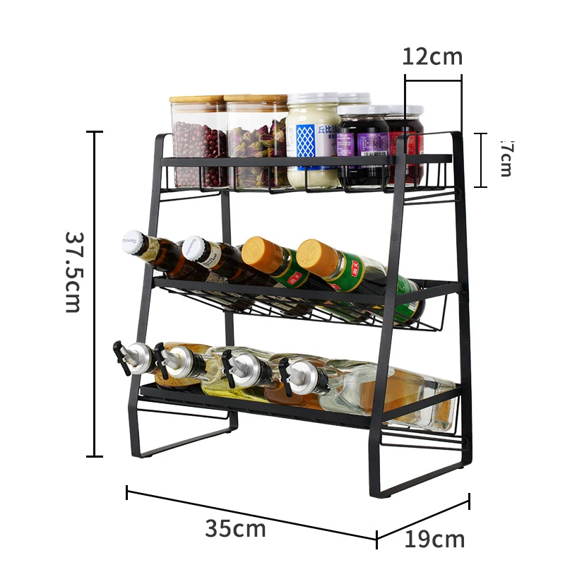 Metal Spice Rack Seasoning Storage Shelf Rack for Kitchen Countertop Stand Holder Organizer, Black
Metal Spice Rack Seasoning Storage Shelf Rack for Kitchen Countertop Stand Holder Organizer, Black