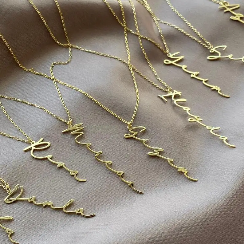 Custom Personalized Handwriting Name Necklace Minimalist Vertical Signature Necklace
Custom Personalized Handwriting Name Necklace Minimalist Vertical Signature Necklace