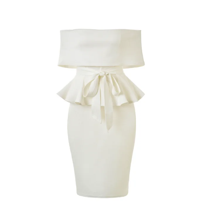 Women Clothing Dress Sexy Party Office Slash Neck Dresses Package Hip Ruffles Dress
Women Clothing Dress Sexy Party Office Slash Neck Dresses Package Hip Ruffles Dress