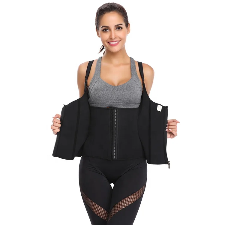 Women Corset Steel Boned Zipper Body Shaper Firm Double layer Sauna Sweat Slim Waist Trainer Vest With Adjustable Strap
Women Corset Steel Boned Zipper Body Shaper Firm Double layer Sauna Sweat Slim Waist Trainer Vest With Adjustable Strap
