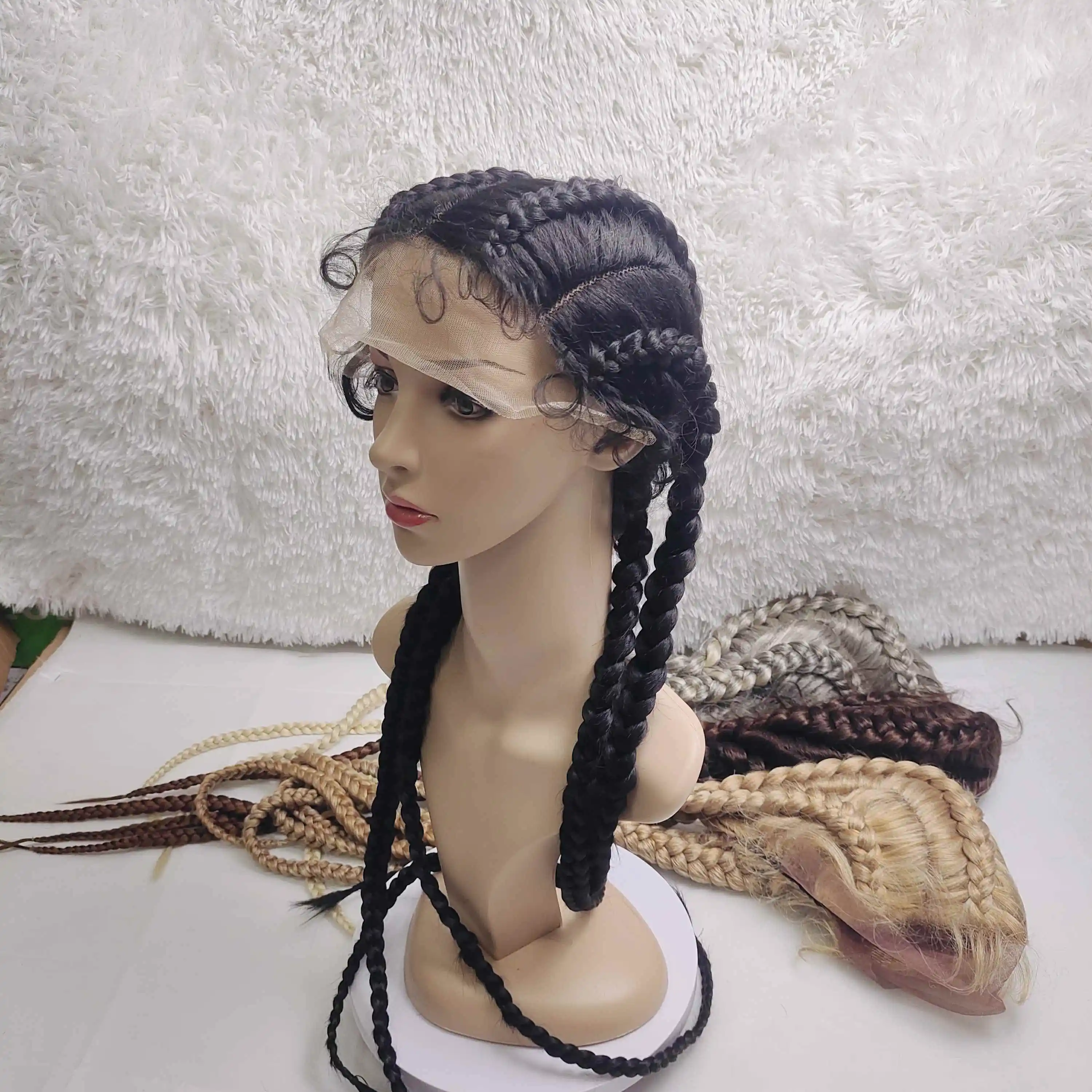 Hot Selling Braid Hand Made Wig Braided For Black Women Lace Front Synthetic Wigs, #1b. #1b/30 #1b/613 #27/613....
Hot Selling Braid Hand Made Wig Braided For Black Women Lace Front Synthetic Wigs, #1b. #1b/30 #1b/613 #27/613....