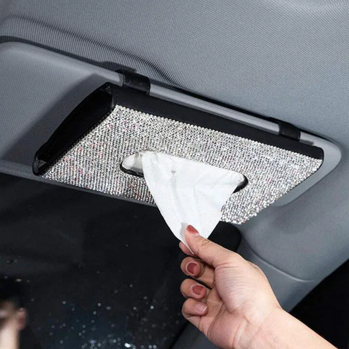 Bling Crystal Diamond Car Sun Visor Tissues Napkin Holder Leather Backseat Paper Towel Cover Case, 3 colors
Bling Crystal Diamond Car Sun Visor Tissues Napkin Holder Leather Backseat Paper Towel Cover Case, 3 colors