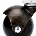 Top quality 50mm Rotating Black rubber plate Ball Caster Wheel