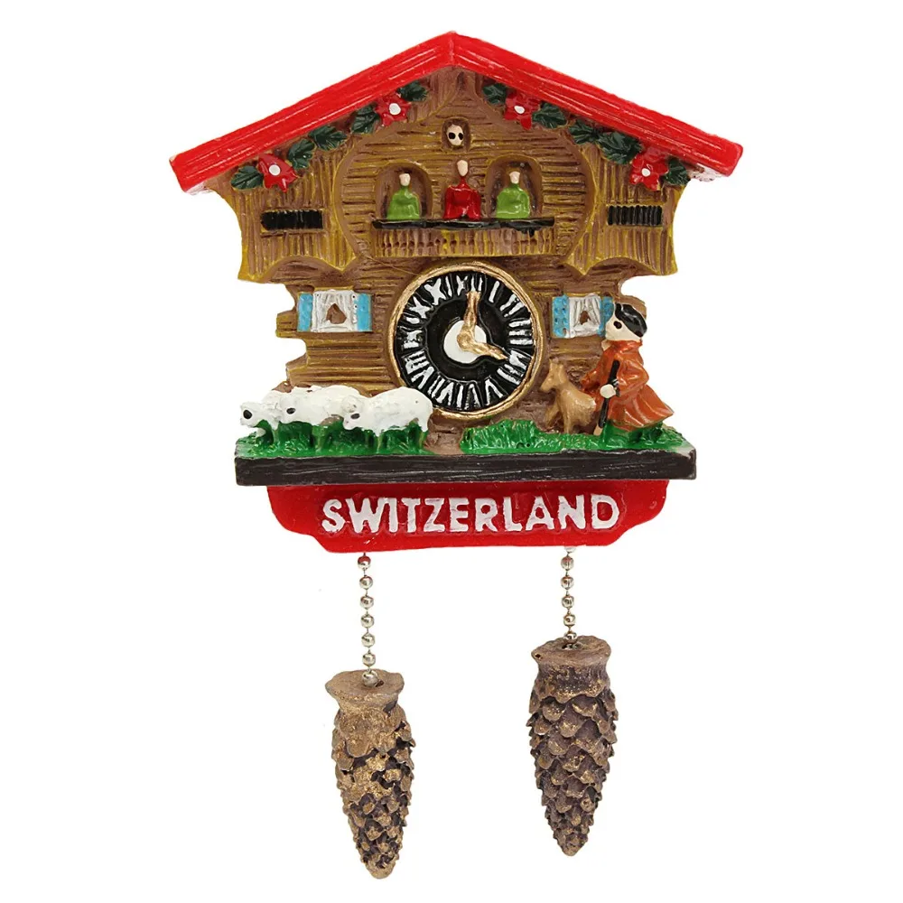 High Quality Handmade 3D Resin Cuckoo Clock Travel Souvenirs Creative Refrigerator Magnetic Stickers Home Decoration Switzerland
High Quality Handmade 3D Resin Cuckoo Clock Travel Souvenirs Creative Refrigerator Magnetic Stickers Home Decoration Switzerland
