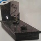 European Tombstone Granite Marble Tombstone Black Brown European Style Marble Tombstone Marble Monument