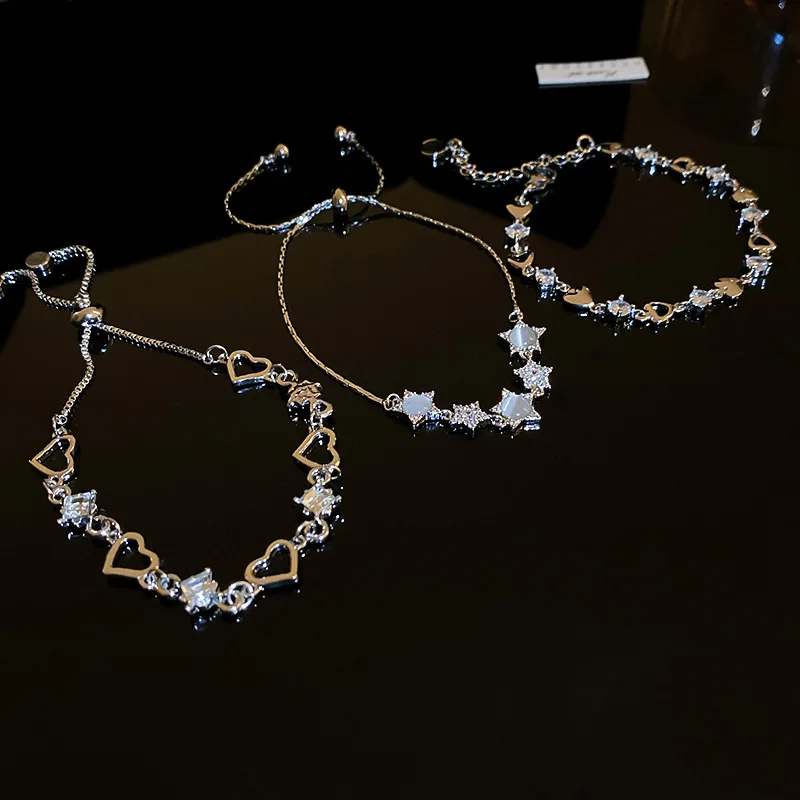 Shiny Luxury Elegant Engagement Bracelets Adjustable Zircon Opal Star Heart Bracelet for Women Jewelry
Shiny Luxury Elegant Engagement Bracelets Adjustable Zircon Opal Star Heart Bracelet for Women Jewelry