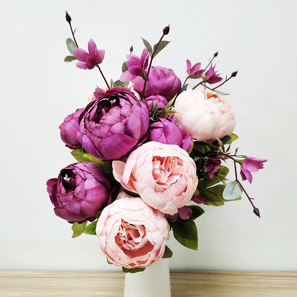 Latest Floral Supplier Artificial Peony Silk Flowers Peonies Vintage Bouquet Home Table Centerpieces Wedding Decor Peony Bouquet, Green, pink, white, red purple or customized
Latest Floral Supplier Artificial Peony Silk Flowers Peonies Vintage Bouquet Home Table Centerpieces Wedding Decor Peony Bouquet, Green, pink, white, red purple or customized