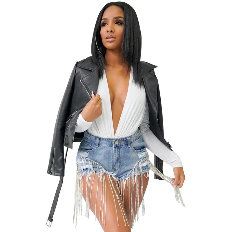 Plus Size Clothing For Women PU Leather Tassel Zipper Lapel With Belt Casual Coat Plus Size Women's Leather Coat, As picture
Plus Size Clothing For Women PU Leather Tassel Zipper Lapel With Belt Casual Coat Plus Size Women's Leather Coat, As picture