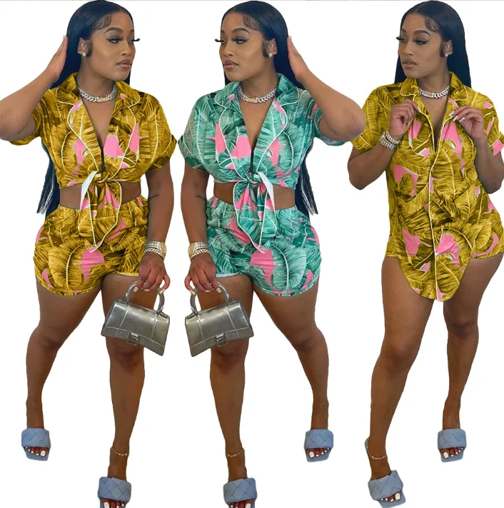 Printed summer outfit women clothing 2022 short sleeve tie dye Bandage shirt 2 piece set women shorts set
Printed summer outfit women clothing 2022 short sleeve tie dye Bandage shirt 2 piece set women shorts set