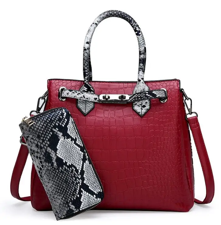 Wholesale 2021 snake pattern cowhide Boston bags for women 2pcs set shoulder cross body bag genuine leather ladies handbags, Customizable
Wholesale 2021 snake pattern cowhide Boston bags for women 2pcs set shoulder cross body bag genuine leather ladies handbags, Customizable