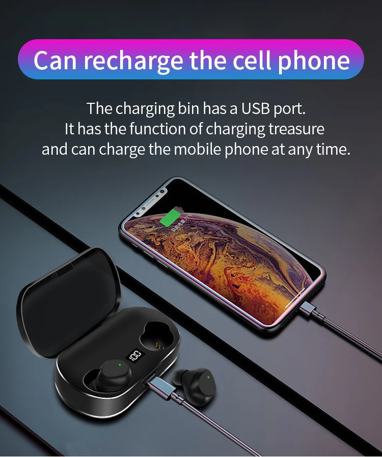 High Quality 3000Mah Lcd Tws Headphones Bluetooths 8D Stereo Hifi Sport Earphones Wireless Music Headset With Charging Pods - ANKUX.COM