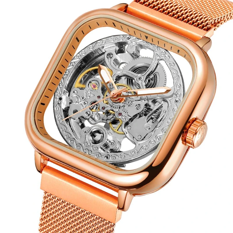 Top Brand Luxury FORSINNING Men Mechanical Watches Automatic Self-Wind Golden Transparent Mesh Steel Wristwatch Skeleton Watches
Top Brand Luxury FORSINNING Men Mechanical Watches Automatic Self-Wind Golden Transparent Mesh Steel Wristwatch Skeleton Watches