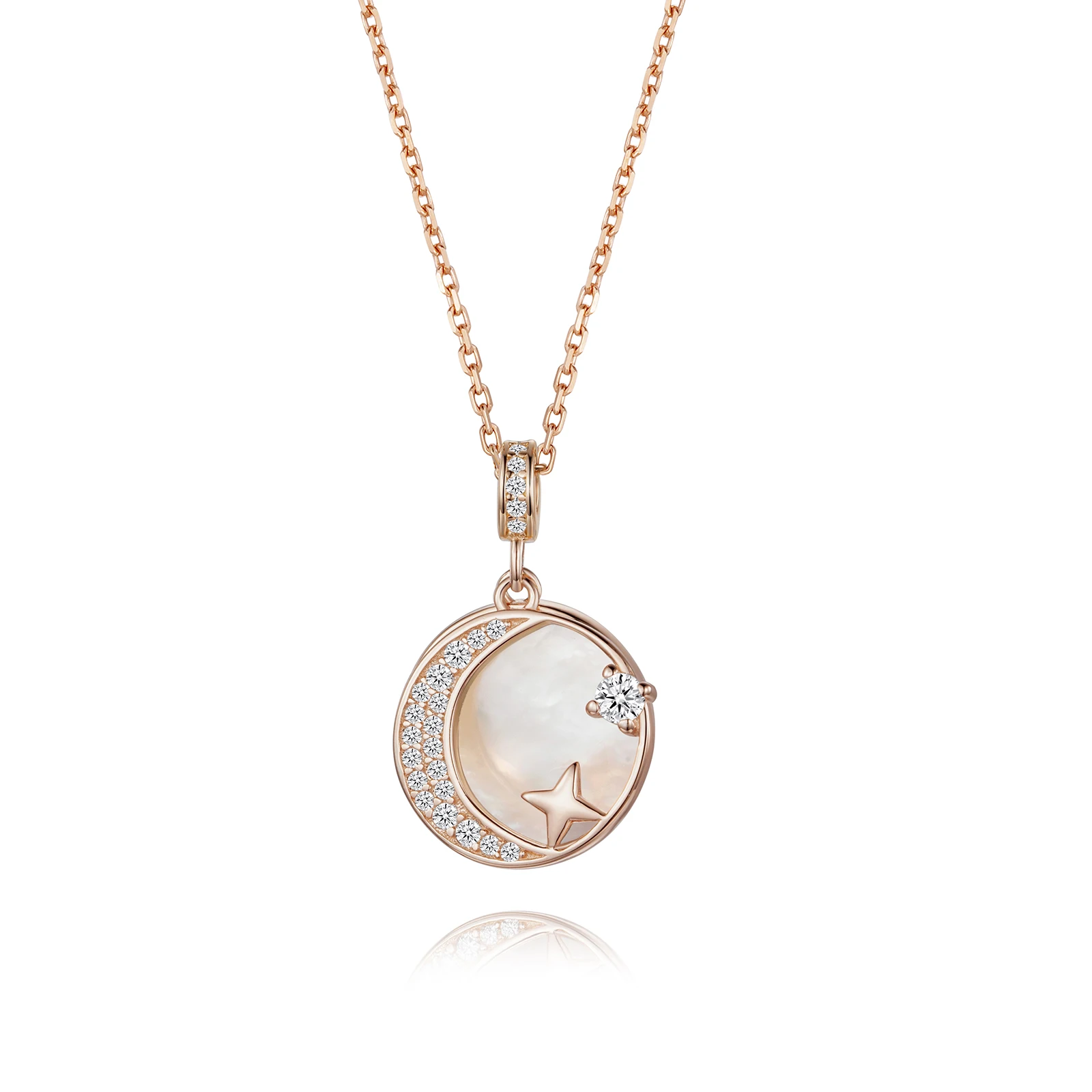Wedding White Shell Star Woman Coin Moon Pendant Necklace 925 Sterling Silver Jewelry, Rose gold
Wedding White Shell Star Woman Coin Moon Pendant Necklace 925 Sterling Silver Jewelry, Rose gold
