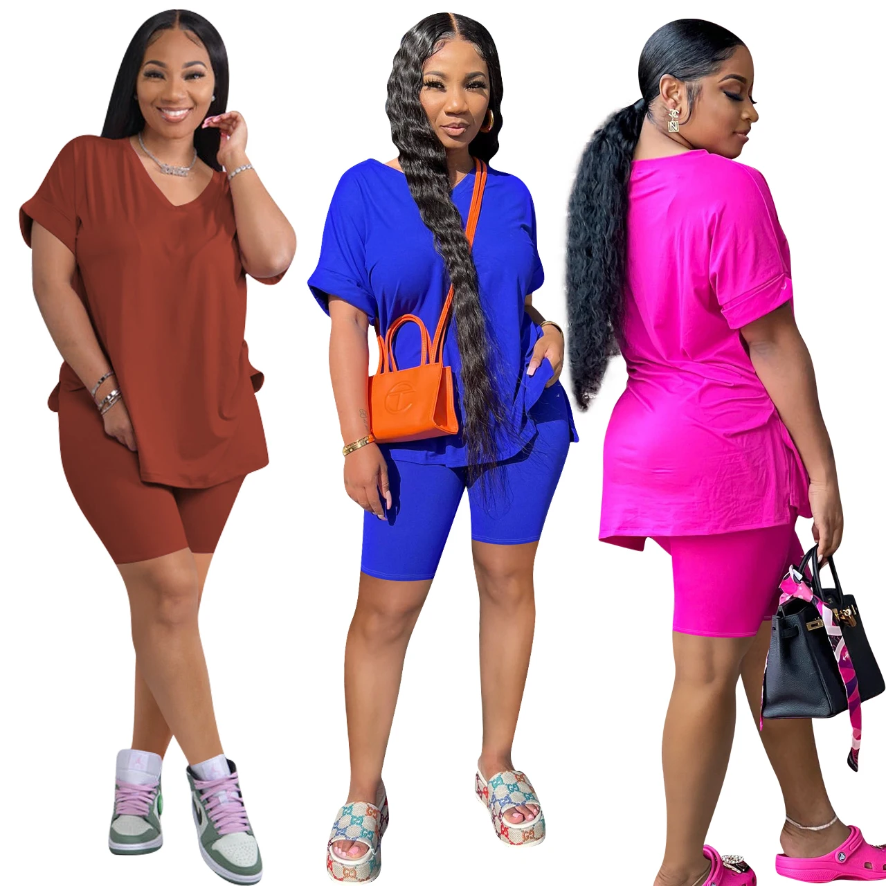 2022 Women 2 Piece V Neck Tops T-Shirt and Legging Shorts Set Sportswear Fitness running workout Suits Sets, Picture
2022 Women 2 Piece V Neck Tops T-Shirt and Legging Shorts Set Sportswear Fitness running workout Suits Sets, Picture