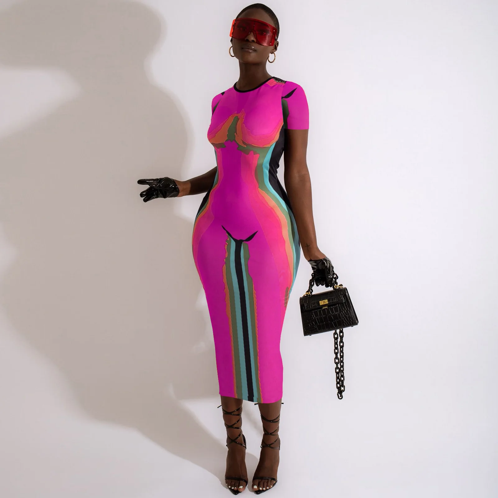 GX4405 2022 summer new trend women sexy dress short sleeve casual print long dresses, Customized color
GX4405 2022 summer new trend women sexy dress short sleeve casual print long dresses, Customized color