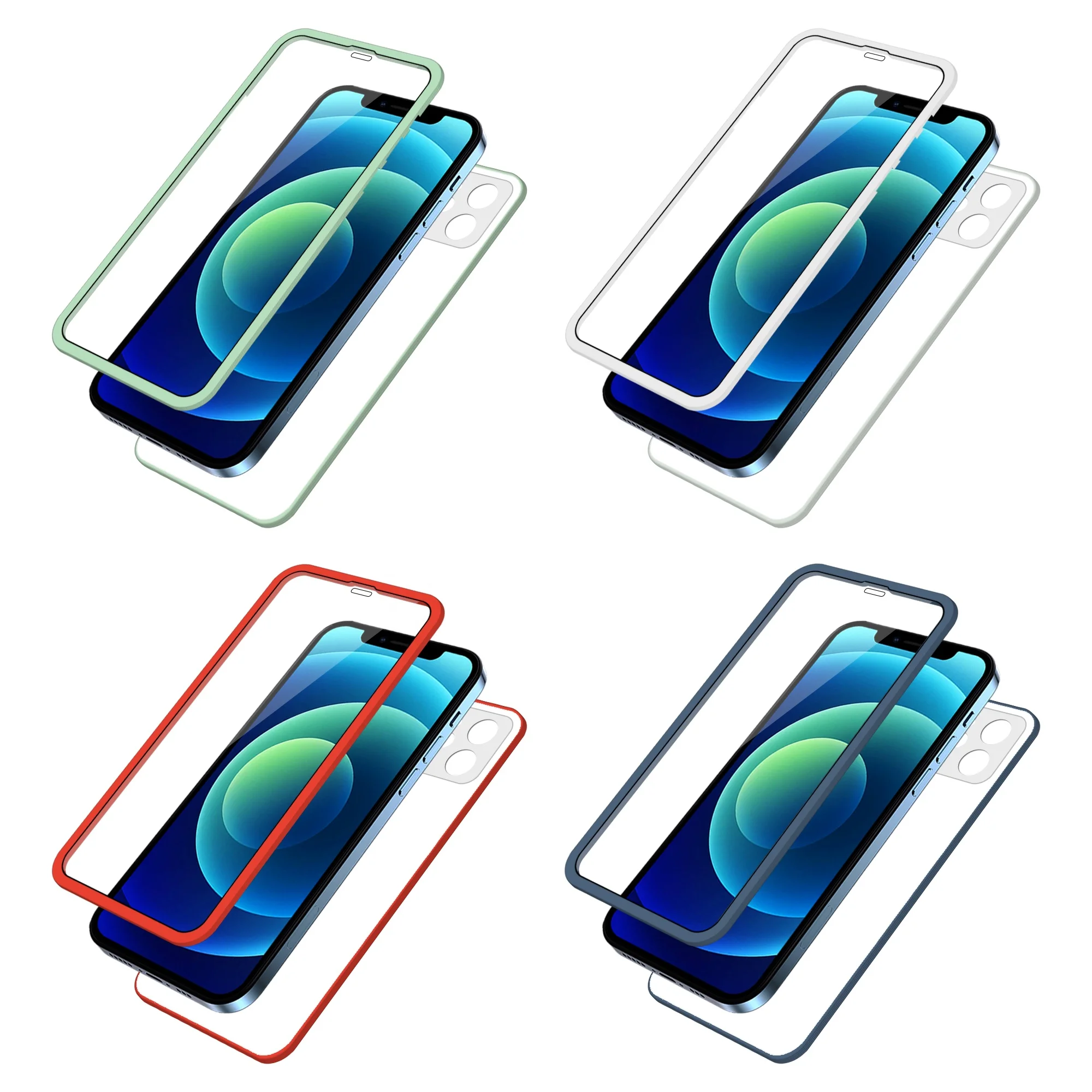 Double Side Front and Back Tempered Glass With TPU Bumper 360 Degree Full Cover Protection PC Case For iPhone 12 Pro
Double Side Front and Back Tempered Glass With TPU Bumper 360 Degree Full Cover Protection PC Case For iPhone 12 Pro