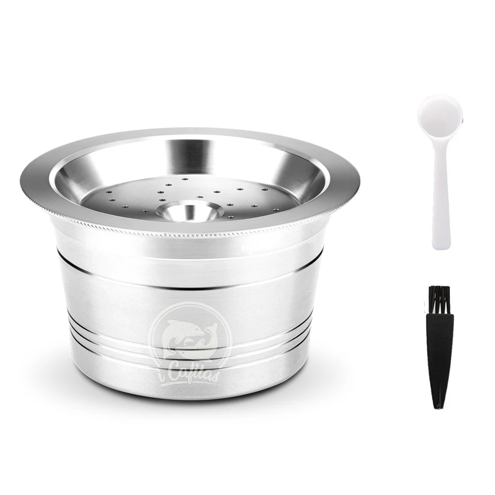 Reusable Coffee Capsules Reusable Steel Coffee Cup for K-Fee Caffitaly with Plastic Spoon Cleaning Brush Silicone Rings, Silver
Reusable Coffee Capsules Reusable Steel Coffee Cup for K-Fee Caffitaly with Plastic Spoon Cleaning Brush Silicone Rings, Silver