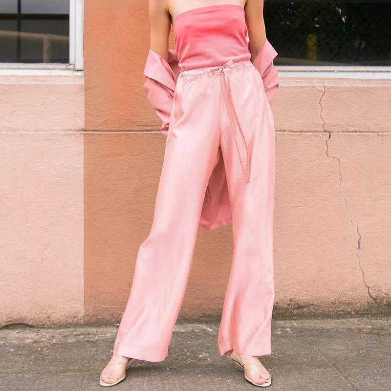 2021 European and American Hot-selling Spring Women's New Style Glossy Lace-up Casual Trousers, Green,pink
2021 European and American Hot-selling Spring Women's New Style Glossy Lace-up Casual Trousers, Green,pink