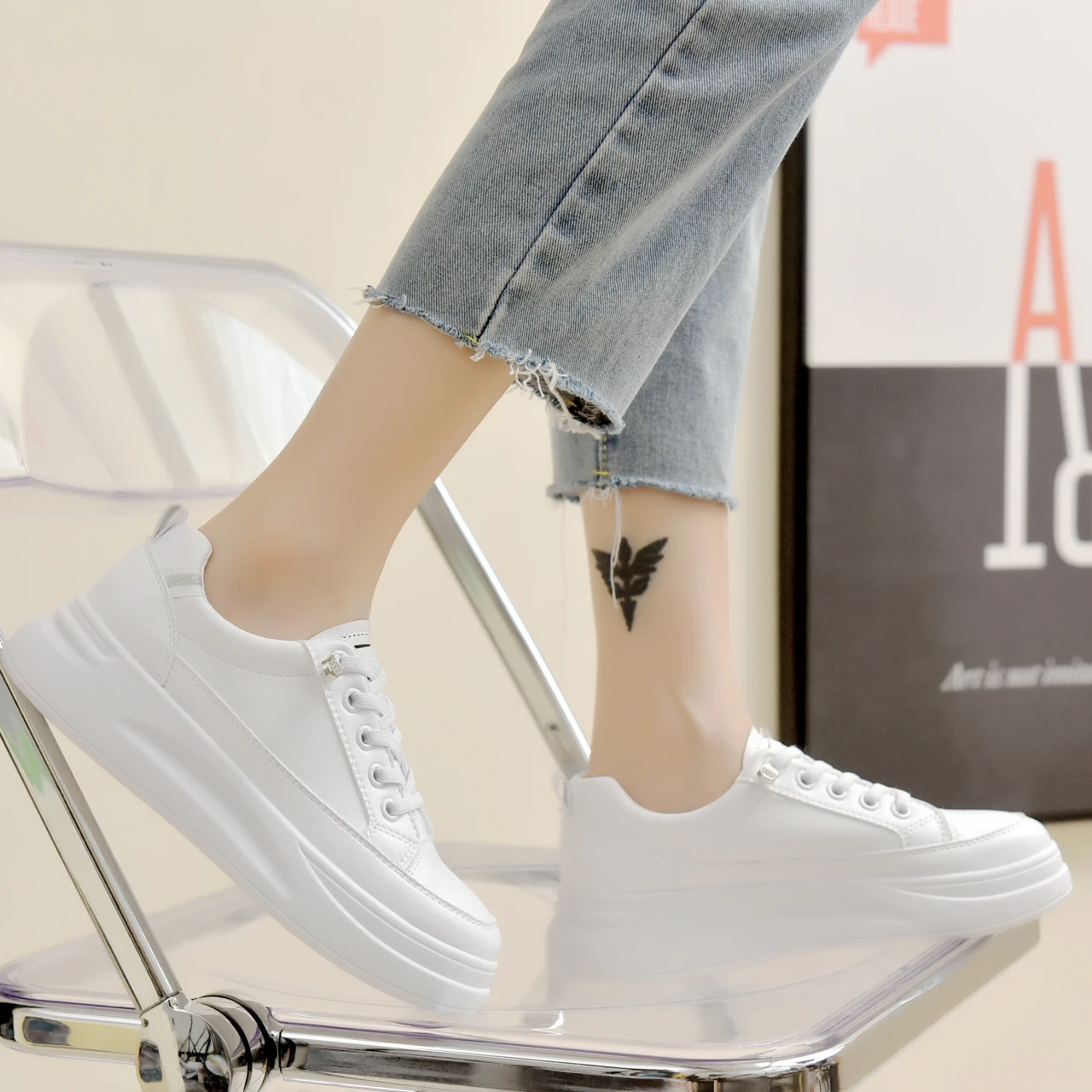 OEM Factory Wholesale Custom Logo Microfiber Leather Fashion Platform Women Causal Sneakers Shoes 
OEM Factory Wholesale Custom Logo Microfiber Leather Fashion Platform Women Causal Sneakers Shoes