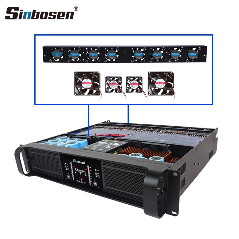 Sinbosen DS-14K amplifier 2 channel sound stereo professional audio 2000w power amplifier for DJ karaoke