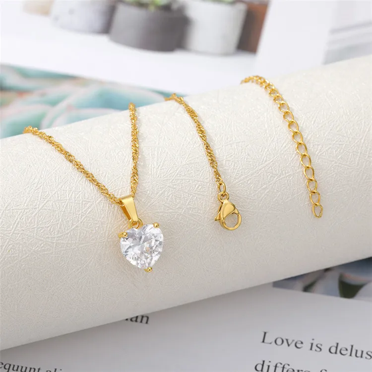 Fashion Necklace Rhinestone Diamond Personalized Stainless Steel Zircon Heart Shaped Custom Necklace
Fashion Necklace Rhinestone Diamond Personalized Stainless Steel Zircon Heart Shaped Custom Necklace