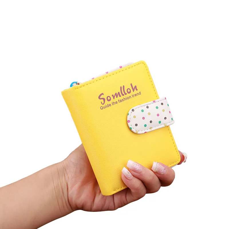 New Ladies Pu Leather Korean Style Cute Polka Dot Hanging Beads Pendant Short Zipper Buckle Women's Wallet Card Holder
New Ladies Pu Leather Korean Style Cute Polka Dot Hanging Beads Pendant Short Zipper Buckle Women's Wallet Card Holder