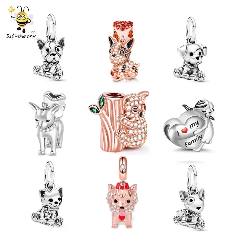 Cute Animal Dangle Charm 925 sterling silver jewelry fashion Cat And Dog Charms
Cute Animal Dangle Charm 925 sterling silver jewelry fashion Cat And Dog Charms