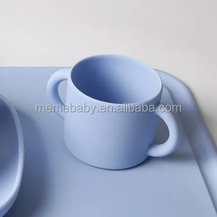 Food Grade Double handle baby silicone cup easy hold toddler training dringking cups, Customized
Food Grade Double handle baby silicone cup easy hold toddler training dringking cups, Customized