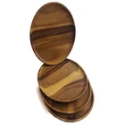 Smooth surface purplish red consistent with food safety round wood serving tray