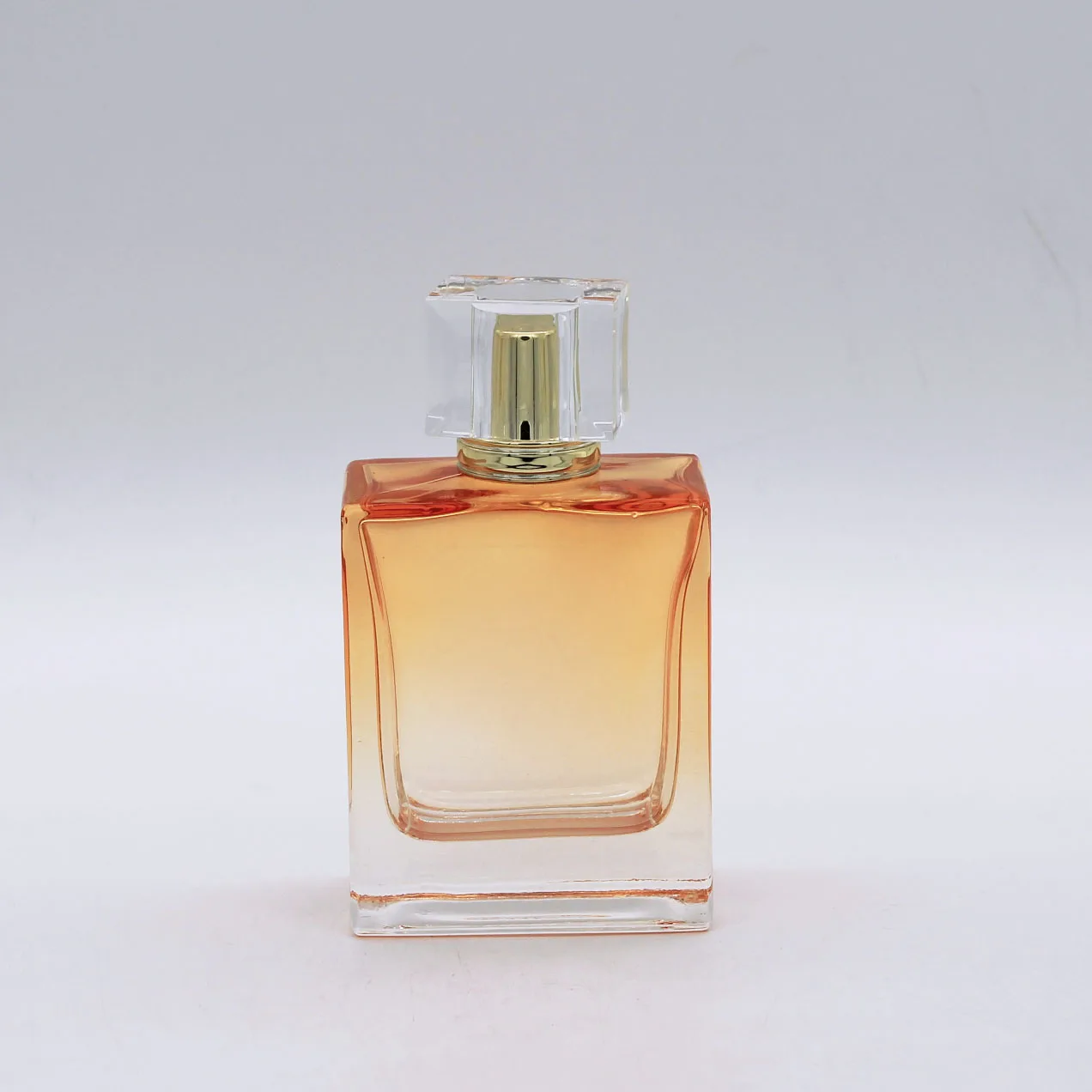 gradual coating 100ml screen printing empty square luxury cosmetic glass bottle perfume