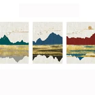 2019 hot sale Chinese landscape painting abstract oil painting on canvas set of 3 wall painting for home hotel decor