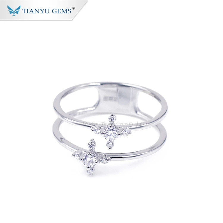 Tianyu gems customized flower design moissanite diamond double brand rings in white gold
Tianyu gems customized flower design moissanite diamond double brand rings in white gold