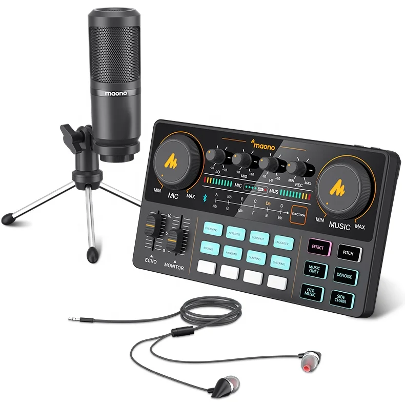 MAONOCASTER Portable Microphone Studio Microphone with Professional Live Sound Card Set for Phone or Computer, Black
MAONOCASTER Portable Microphone Studio Microphone with Professional Live Sound Card Set for Phone or Computer, Black