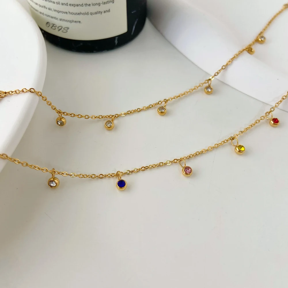 2024 New Round Ball Colorful Zircon Bracelet Jewelry Stainless Steel Plated 18K Gold Diamond Pendant Bracelet
2024 New Round Ball Colorful Zircon Bracelet Jewelry Stainless Steel Plated 18K Gold Diamond Pendant Bracelet