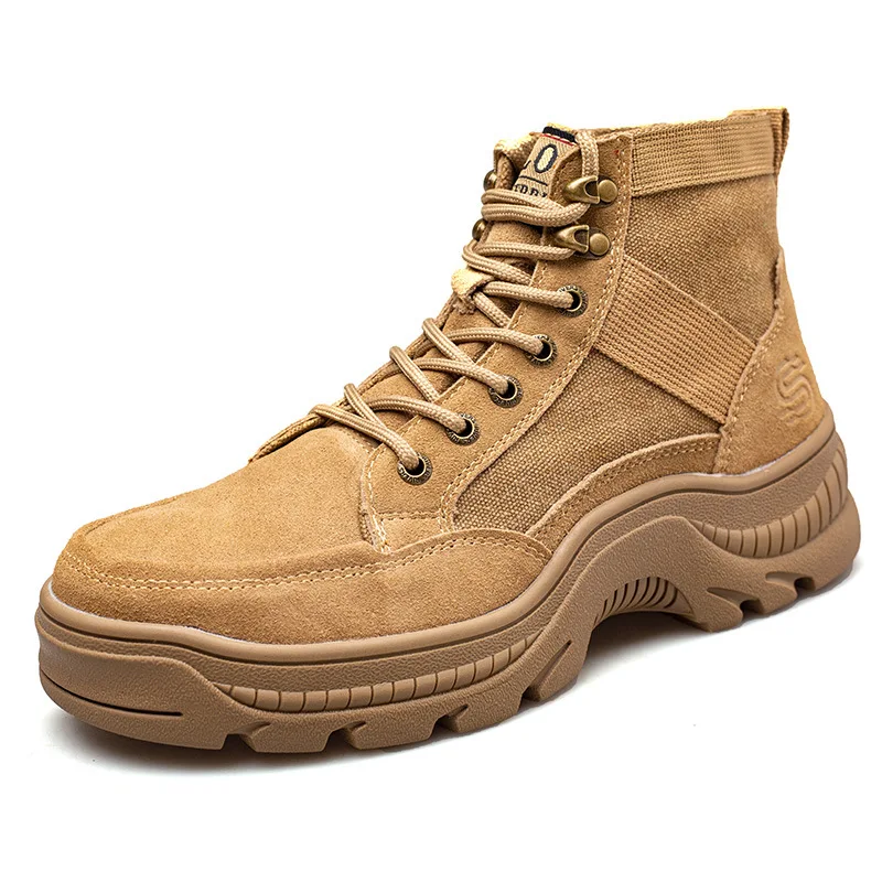 Genuine Leather Wear-resistant Puncture-resistant Steel-toed Shoes High-top Men's Work Shoes Indestructible Safety Shoes, Black khaki
Genuine Leather Wear-resistant Puncture-resistant Steel-toed Shoes High-top Men's Work Shoes Indestructible Safety Shoes, Black khaki