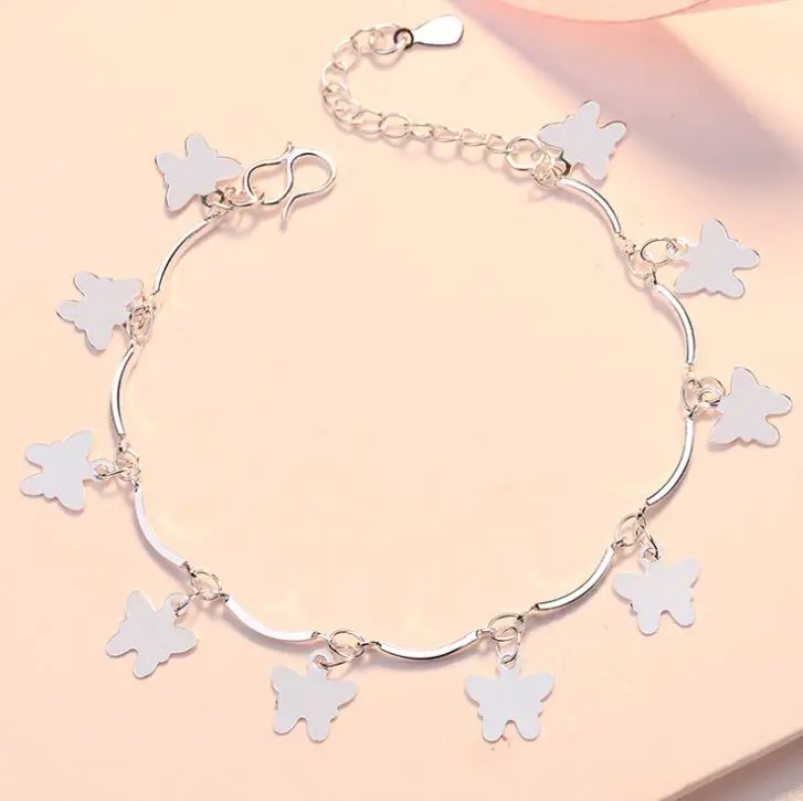 New Butterfly Bracelet Clothes Ornament Silver Anklet Copper Plated Silver Wholesale
New Butterfly Bracelet Clothes Ornament Silver Anklet Copper Plated Silver Wholesale